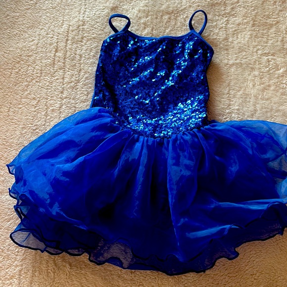 Zaclotre Other - Zaclotre Girls Size 12 (Size 150) Blue Sequined Glittery Navy Blue Tutu Leotard